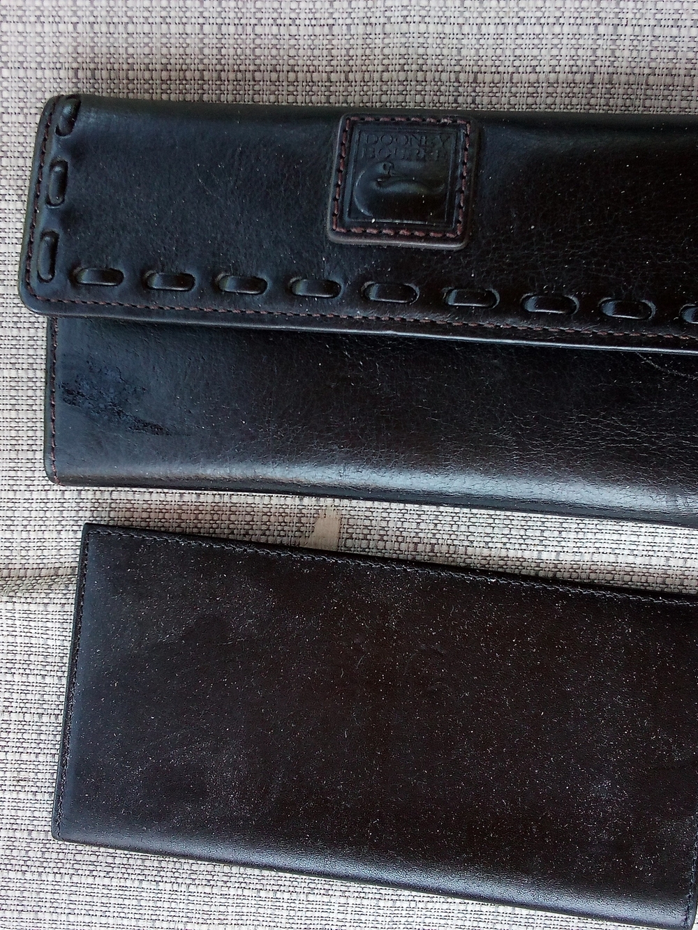 Dooney & Bourke Black Leather Wallet & Checkbook Cover